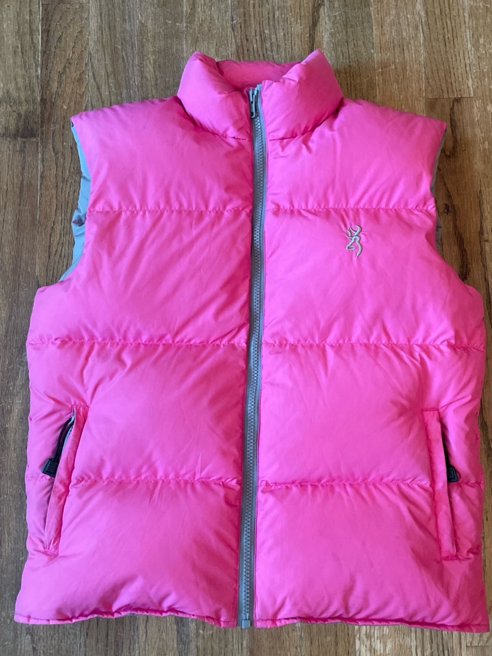 Women’s size large Browning down Puffer Vest - Bright Pink Sleeveless Jacket